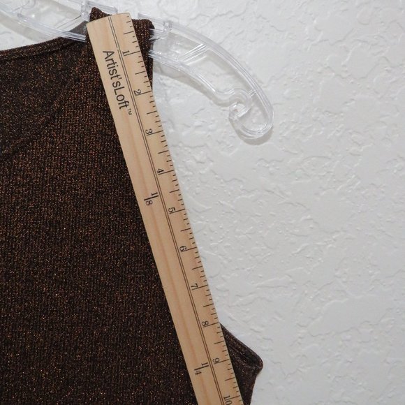 ZARA*‎ Women's Sleeveless Boatneck Straight Hem Flashy Blouse~ Size Large - Picture 7 of 9